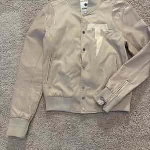 Men’s Tackma Sz M Beige Leather Jacket